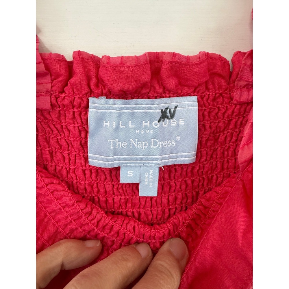 Hill House THE ELLIE NAP Dress Women SMALL WATERMELON SMOCKED MIDI - Picture 5 of 11